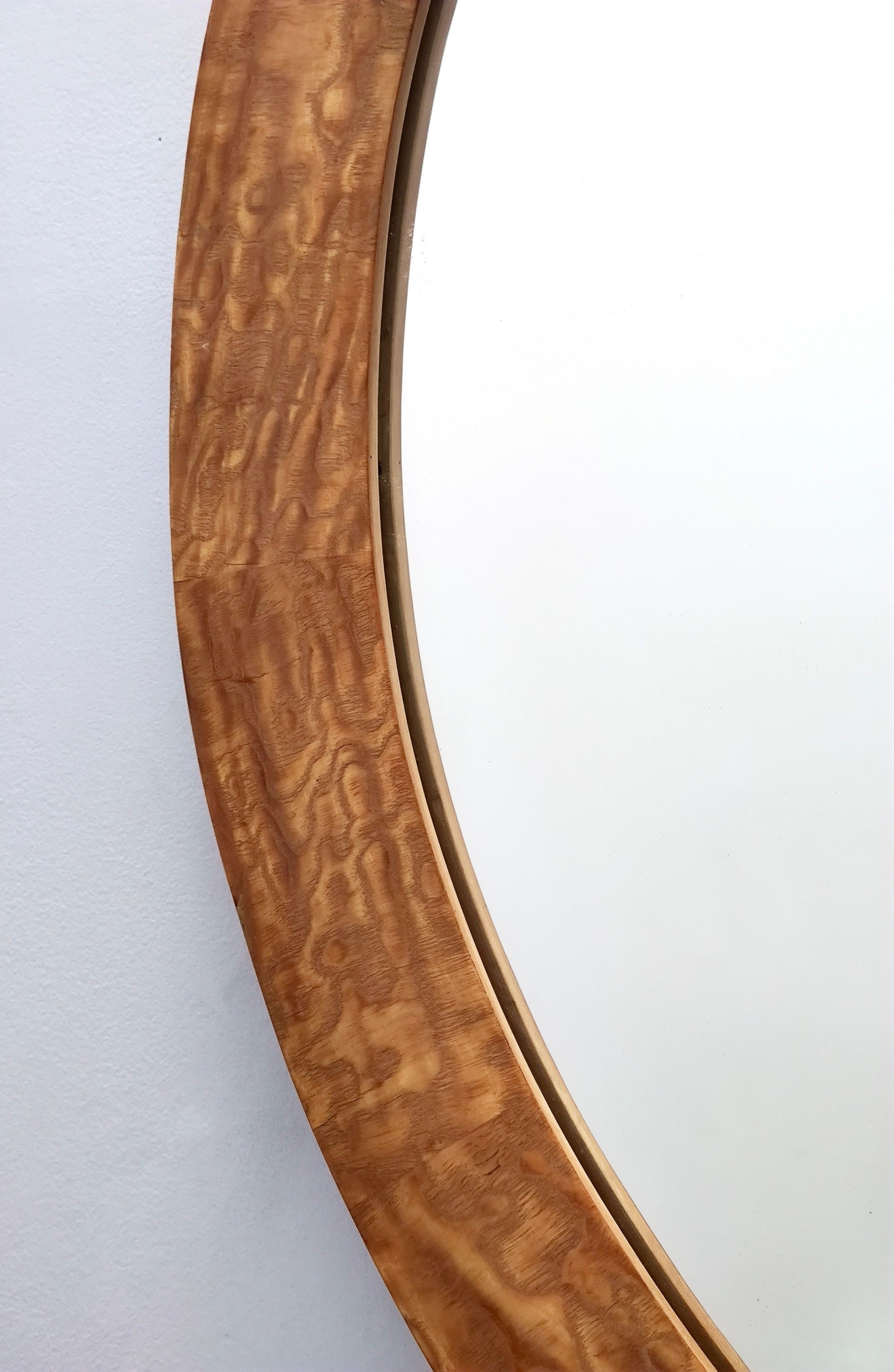 Oval Vintage Wall Mirror with Ash Root Frame, Italy