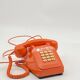 Vintage button telephone, Socotel S63, orange 🧡, 1984,