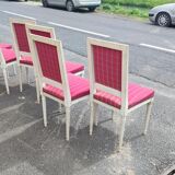 Series of 6 Louis XVI style chairs matte white laque