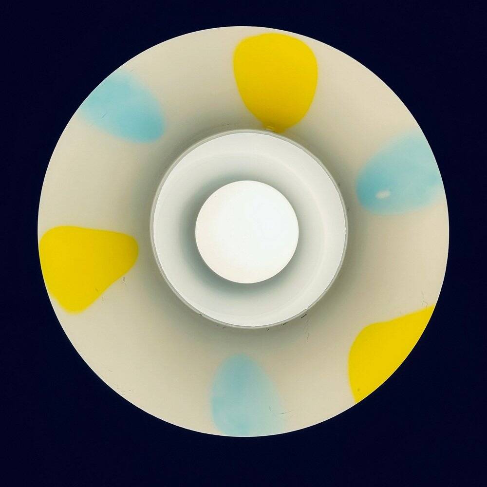 Mid-Century Multicoloured Opaline Glass Pendant Lamp by Stilnovo, Italy, 1950s