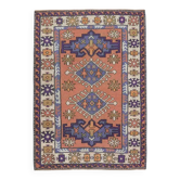 Tapis turc Oushak fait main en laine et coton orange, années 1970