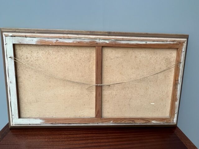 Old painting HST Signed Morel Boat by the Sea