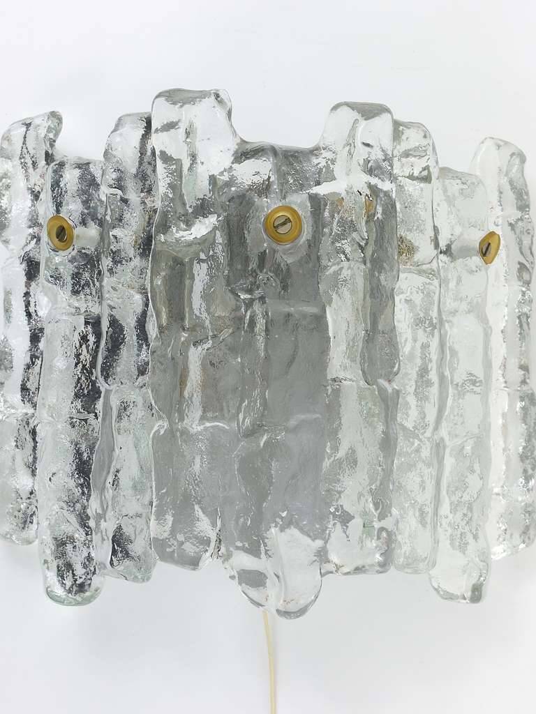 Frosted glass wall light mid-century by J.T. Kalmar Soria, Austria, 1970s