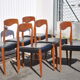 Lot of 6 scandinavian chairs in teak and skai 60