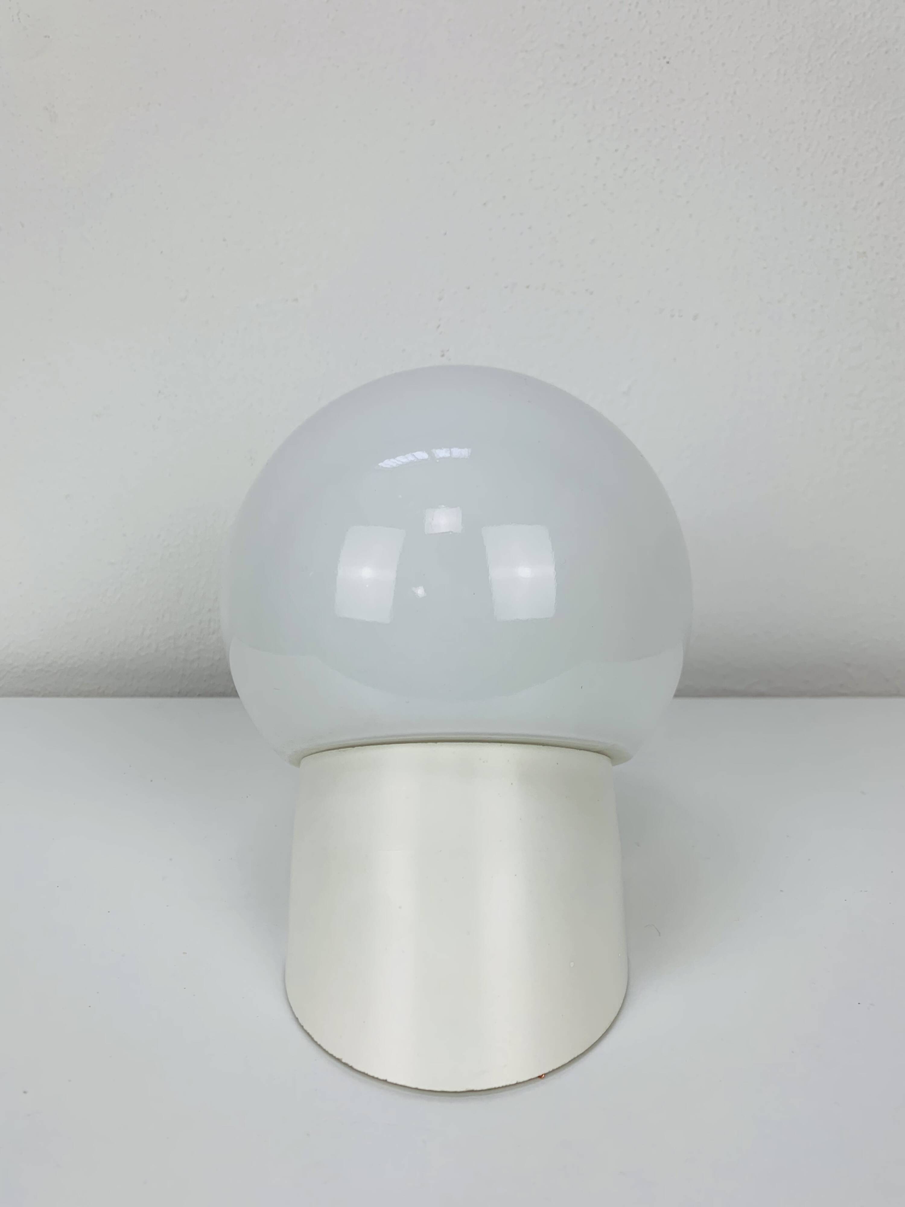 Vintage opaline ball wall lamp