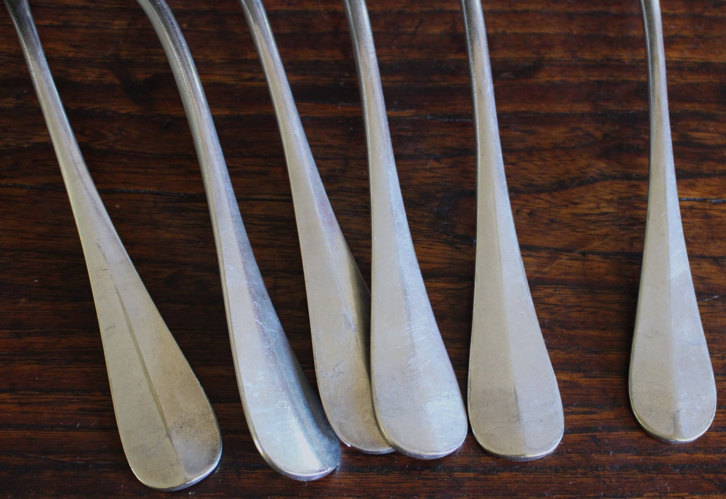 Set of 6 silver-plated metal soup spoons Uni Plat