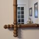Antique turned wooden mirror in bamboo style, late 19th century A117