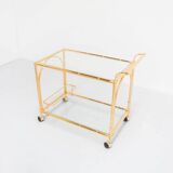 Hollywood regency style bar cart with rope details