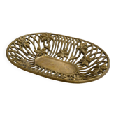Openwork Art Nouveau basket in gilded brass