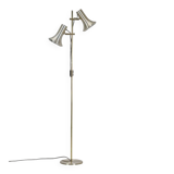 Lyskær Belysning double spot floor lamp / reading lamp / brass / 1970s / Danish modern design