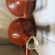 Three glazed stoneware carafes Bardinet distiller Bordeaux