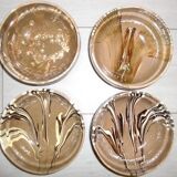 Set of 4 terracotta bowls (different decorations)