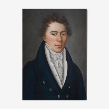 Portrait man in pastel 1818 - art print