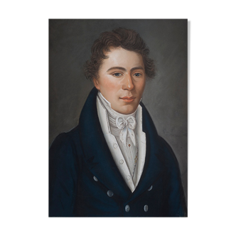 Portrait man in pastel 1818 - art print