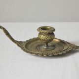 Bougeoir à main oriental en laiton vintage