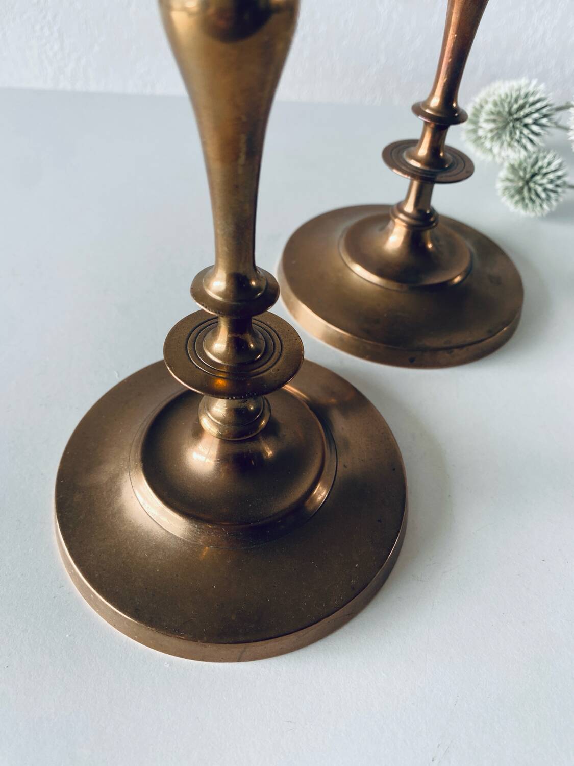 Pair of bronze candlesticks