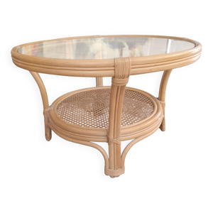 Table basse en rotin