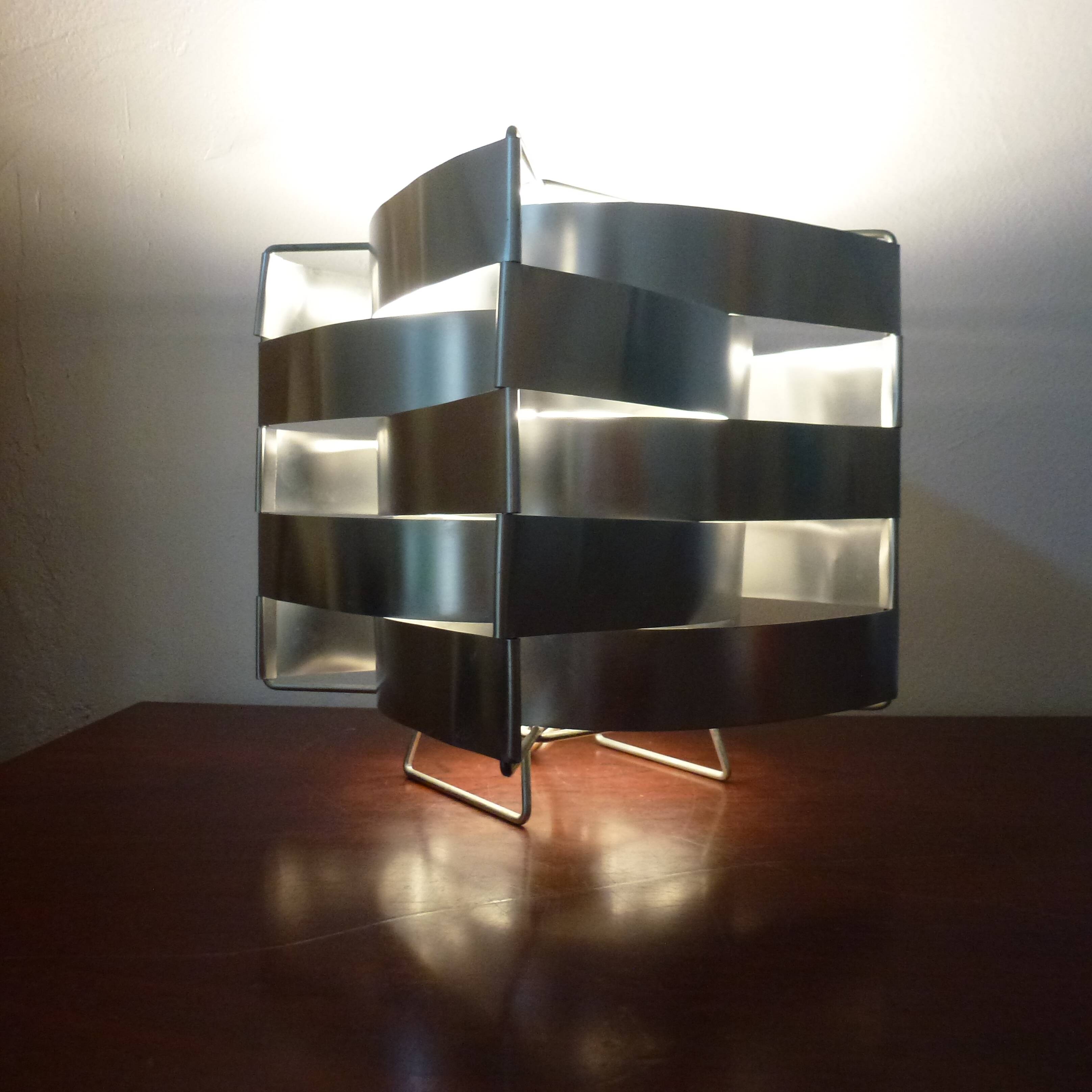 Uranus lamp by Max Sauze, aluminum creation from the 70s