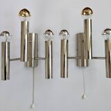 Set of Two Rare Midcentury Wall Lamp, Gaetano Sciolari, Italy, 1970s