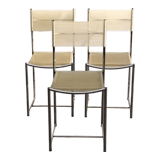 Set of 3 chrome spaghetti chairs model 101 from Belotti for Alias of the 70s-80s