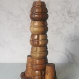 Carved wood shells salt and pepper shaker
