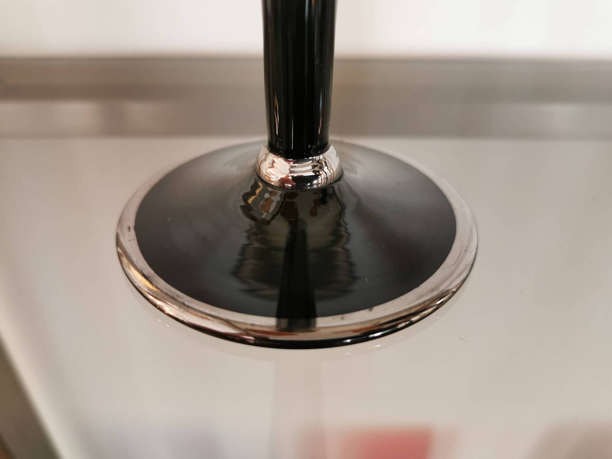 Service de 6 grandes flûtes vintage signées noires et argent