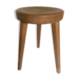 Wooden stool tripod hollow seat 1960