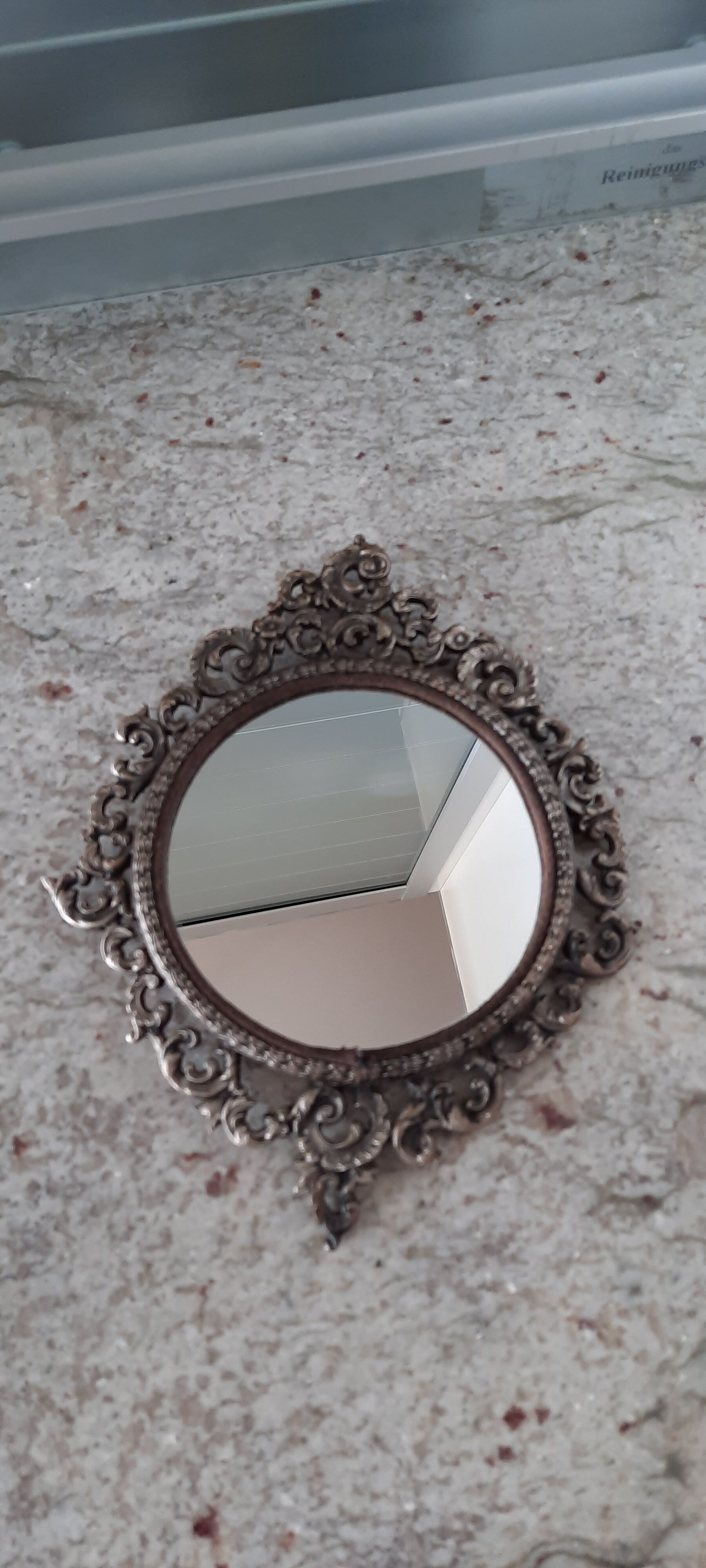 Vintage metal wall mirror 11x22cm