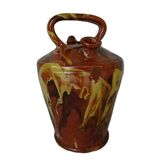 Gargoulette antique en poterie à glaçure jaspé, catalane