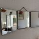 Vintage 1960s Arpin silver triptych barber mirror - 28 x 70 cm