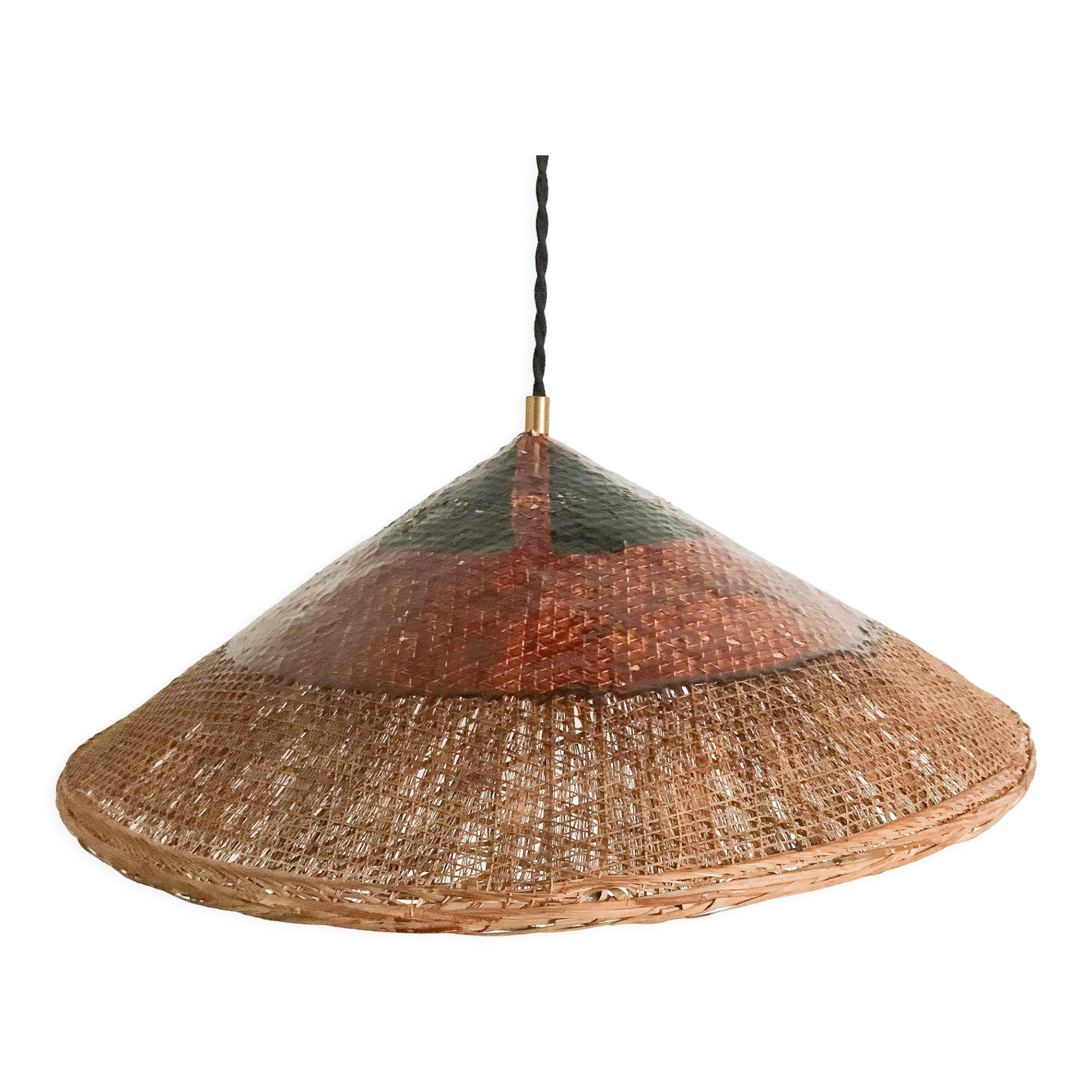 Vintage wicker pendant lamp