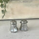 French pewter salt and pepper shakers set Etains du Manoir with origin