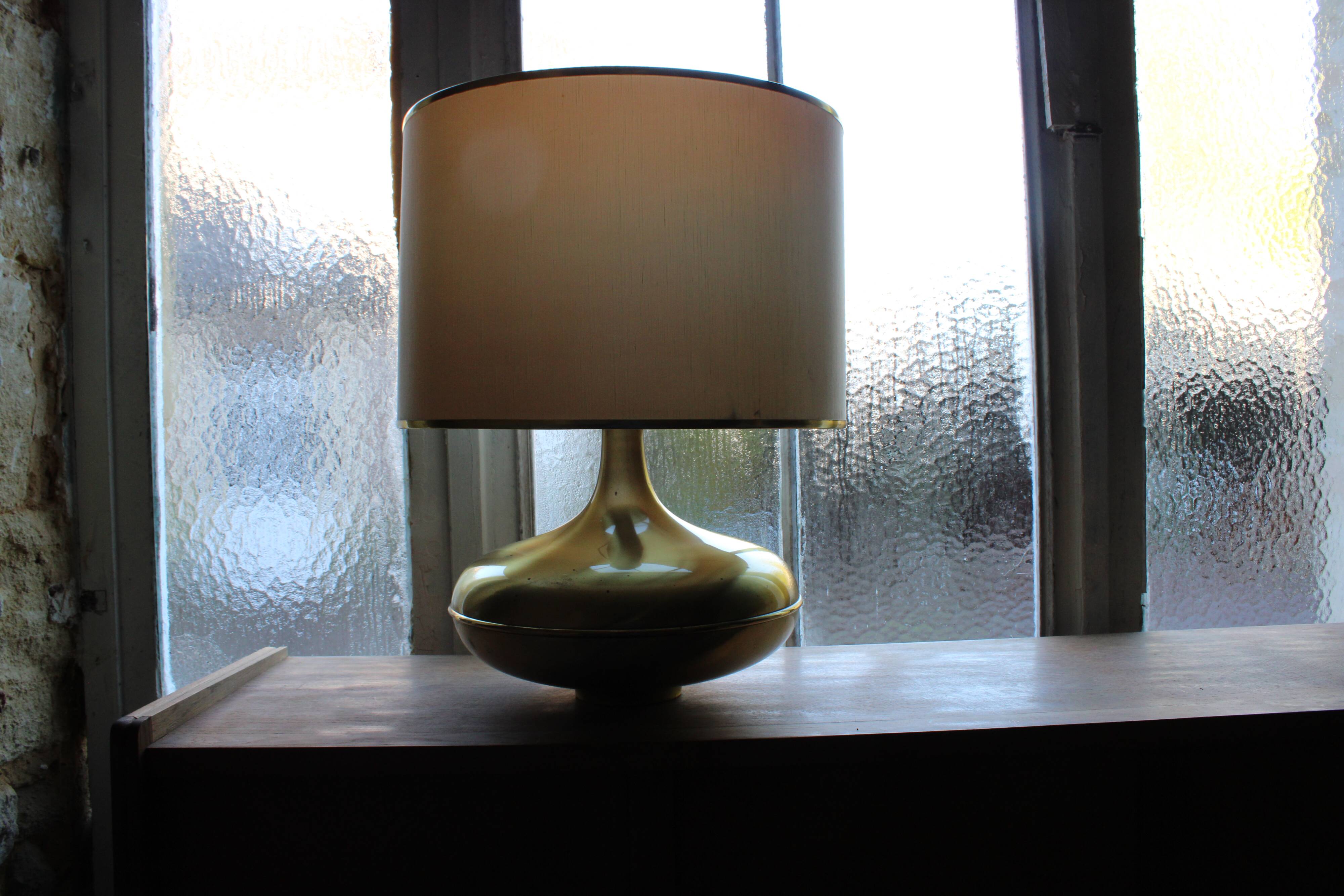 Italian brass and fabric lamp, 1960