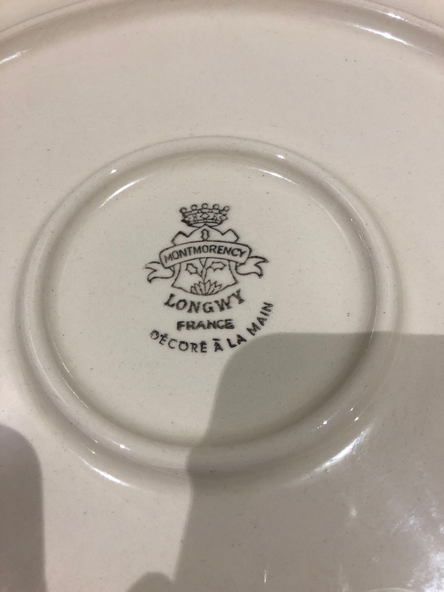 Longwy earthenware dish decorated with cherries