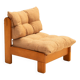 Fauteuil bas en bois de pin en tissu bronze