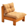 Fauteuil bas en bois de pin en tissu bronze