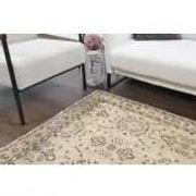 Tapis turc Oushak fait main en laine et coton beige des années 1970 115x202
