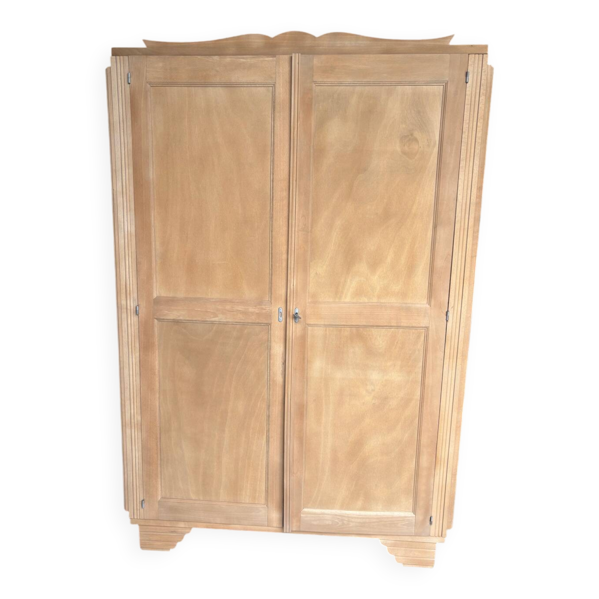 Parisian Art Deco wardrobe in natural wood