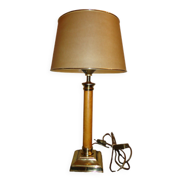 Lampe de table en bois et laiton