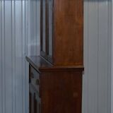 Light wood library with a secretary and leather surface.