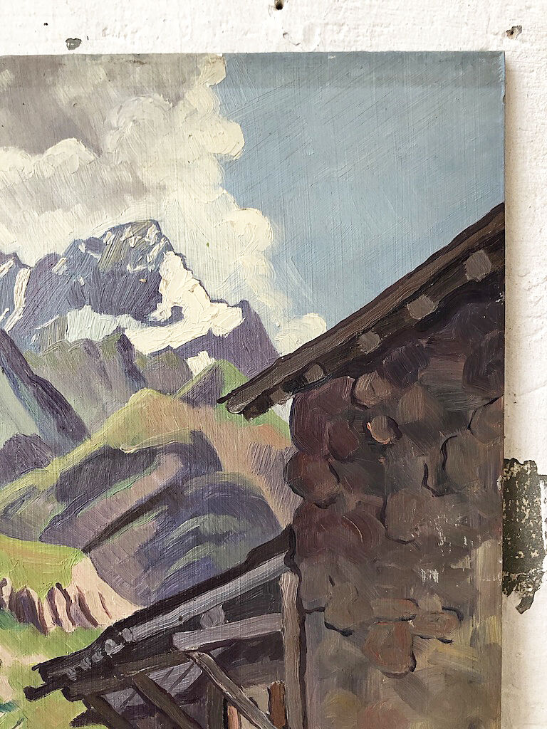Oil painting landscape mountain 1938