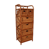 Tree on feet with rattan and bamboo drawers