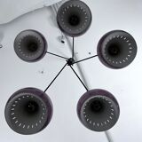 Rare Large Vintage brass and plexiglass chandelier by Lampter Milano, Italy 1950s