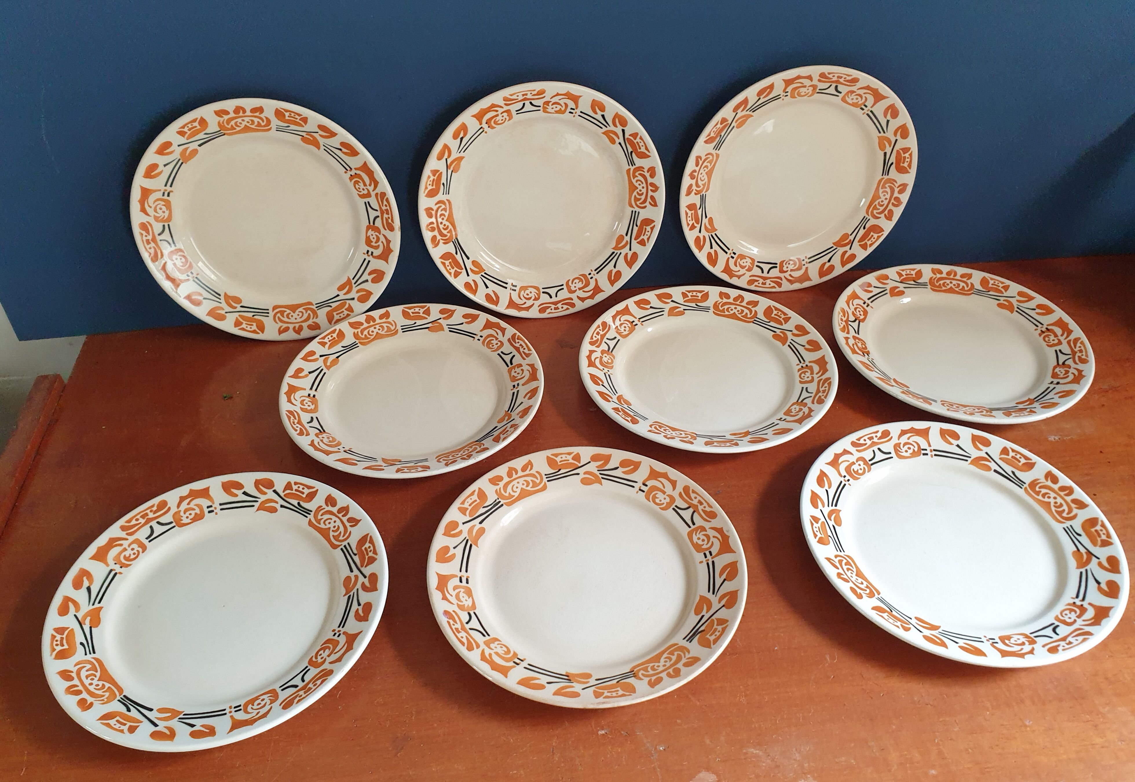 Suite of 9 flat plates Cairo Badonvillers