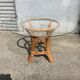 Rattan and glass dining table
