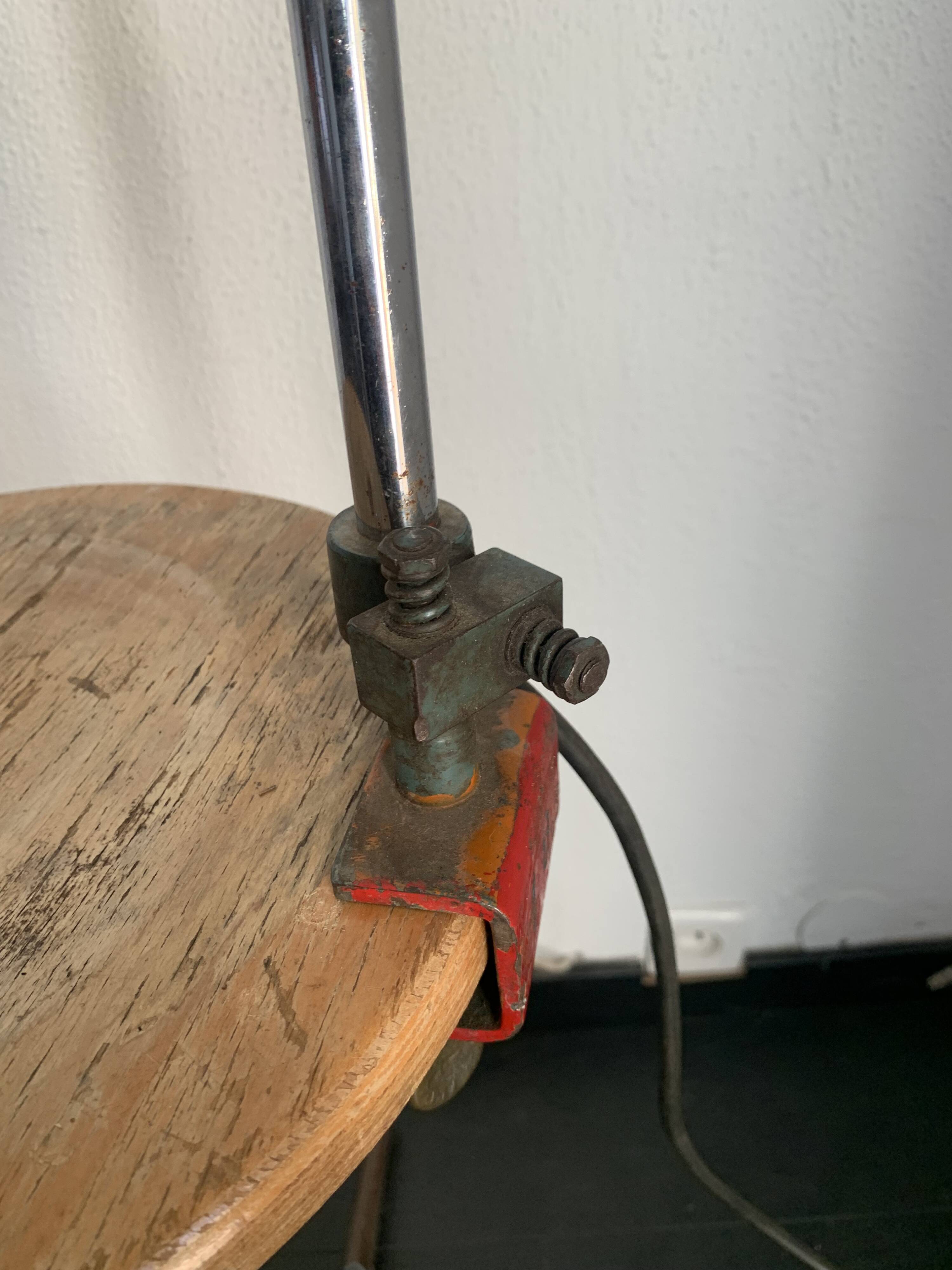 Vintage 1950s industrial workshop factory lamp KI-E-KLAIR - 80 cm