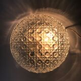 Round ceiling light in chiseled glass