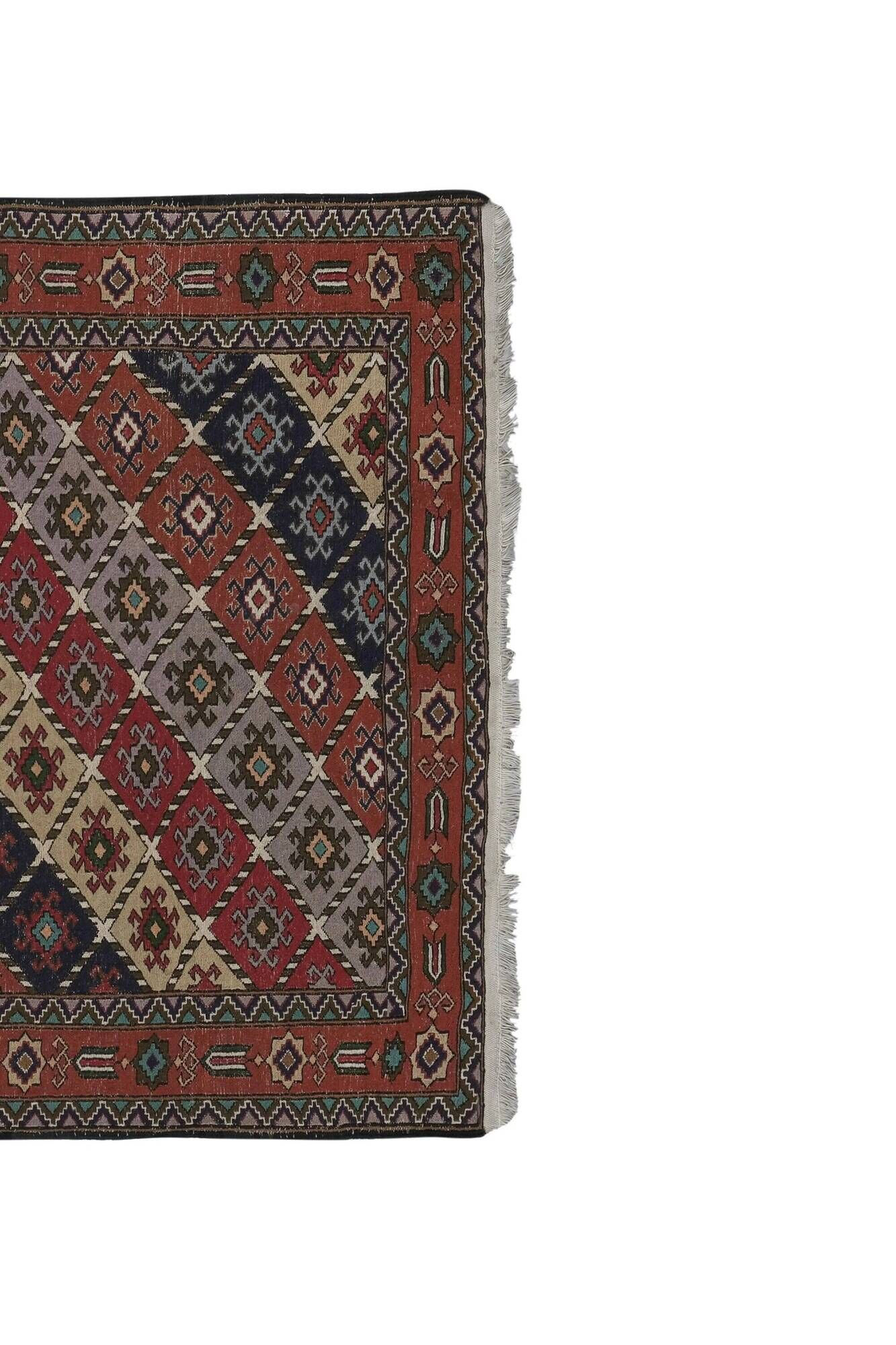 Vintage Turkish handmade rug 126x195 cm