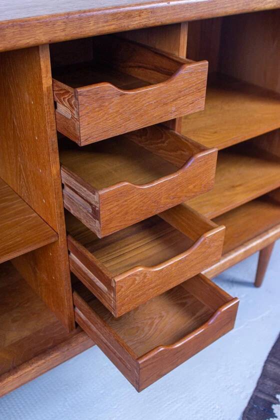 Buffet en teck vintage avec tiroirs, danois Silkeborg, milieu du siècle.