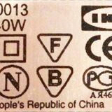 Postmodern porcelain table lamp from Ikea, 2000s.